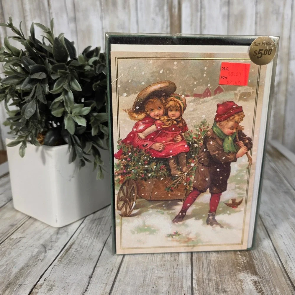 Party America Vintage Victorian Style Boxed Holiday Cards 18 Count New Year